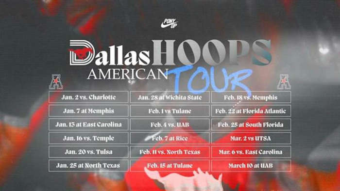 SMU's conference basketball schedule